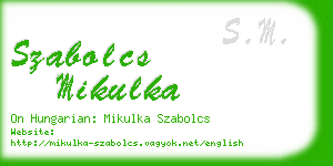 szabolcs mikulka business card